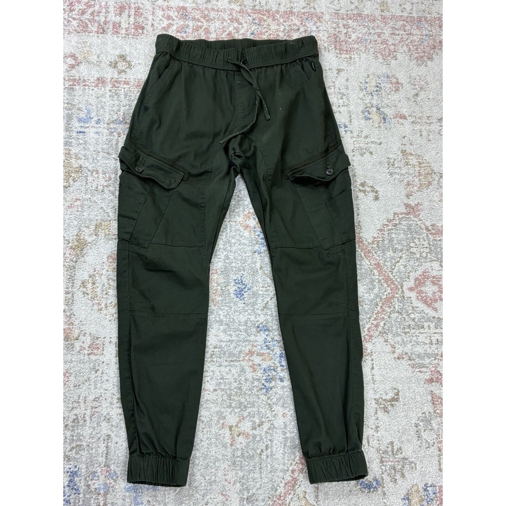 Ring of Fire Mens Cargo Jogger Pants Olive Green Clyde Tilted Utility Skater S/M